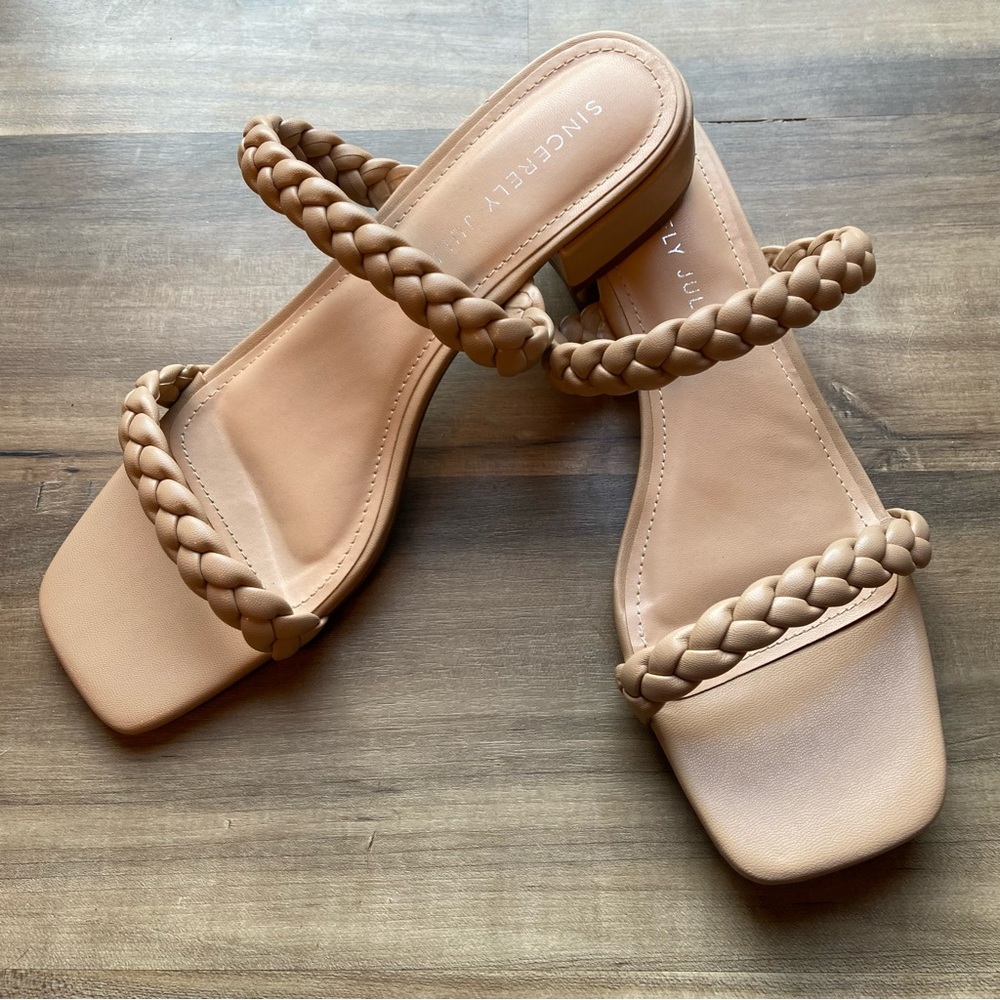 Sincerely Jules Neptune nude braided strap sandals